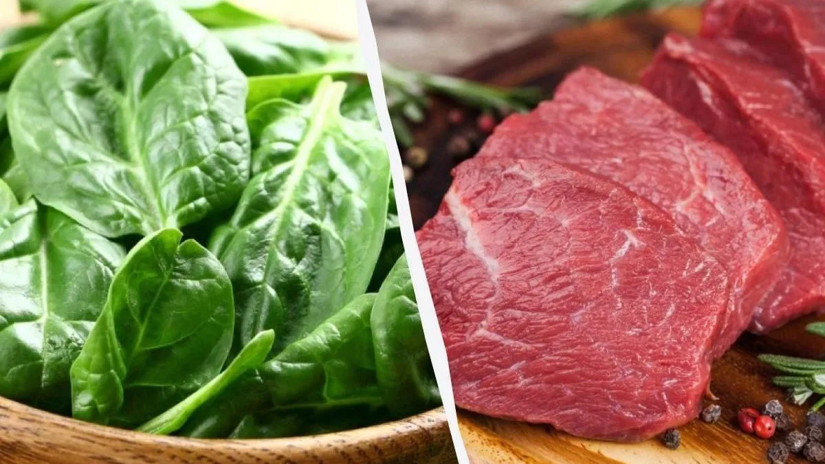 Шпинат чи м'ясо: дієтологиня сказала, що краще вживати при нестачі заліза