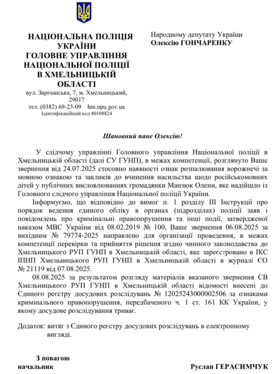 Гончаренко, Мандзюк