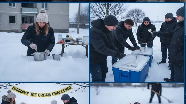 Українці готують морозиво на снігу: блекаут і морози «допомогли‎» у створенні нового тренду – відео
