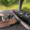 Акт вандалізму заради смаженого м'яса: на Прикарпатті невідомі розібрали бруківку на велотрасі й зробили мангал
