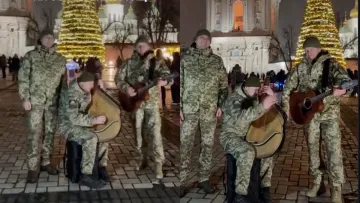 При −8°C на Софійській площі: відео з військовими колядниками підкорило мережу