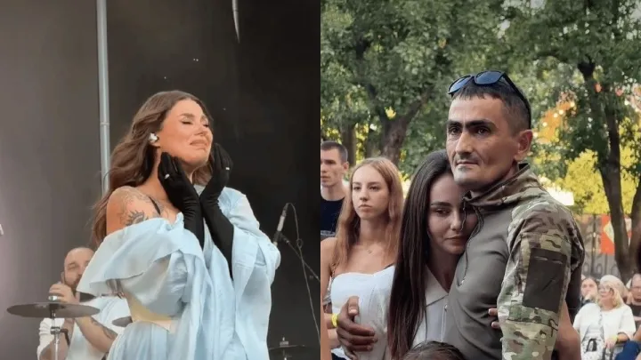 «Я тут уже б зомліла»: освідчення військового на концерті гурту KAZKA довело Заріцьку до сліз