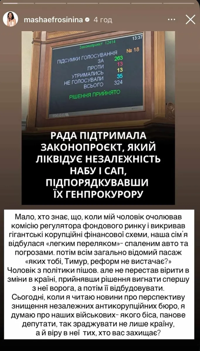 Єфросиніна, НАБУ