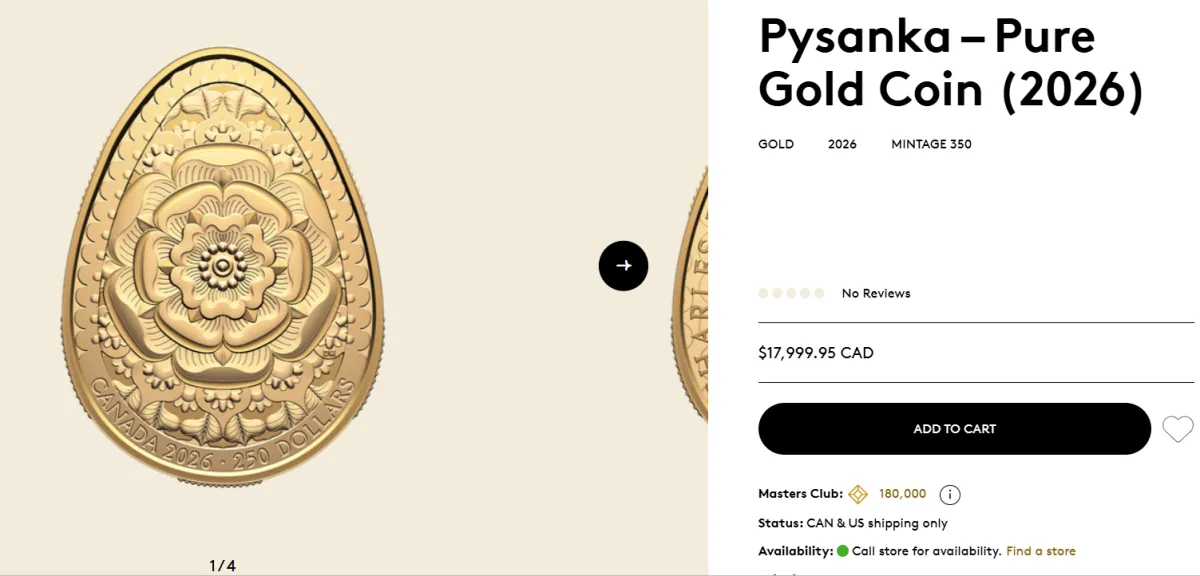 монета, писанка, канада