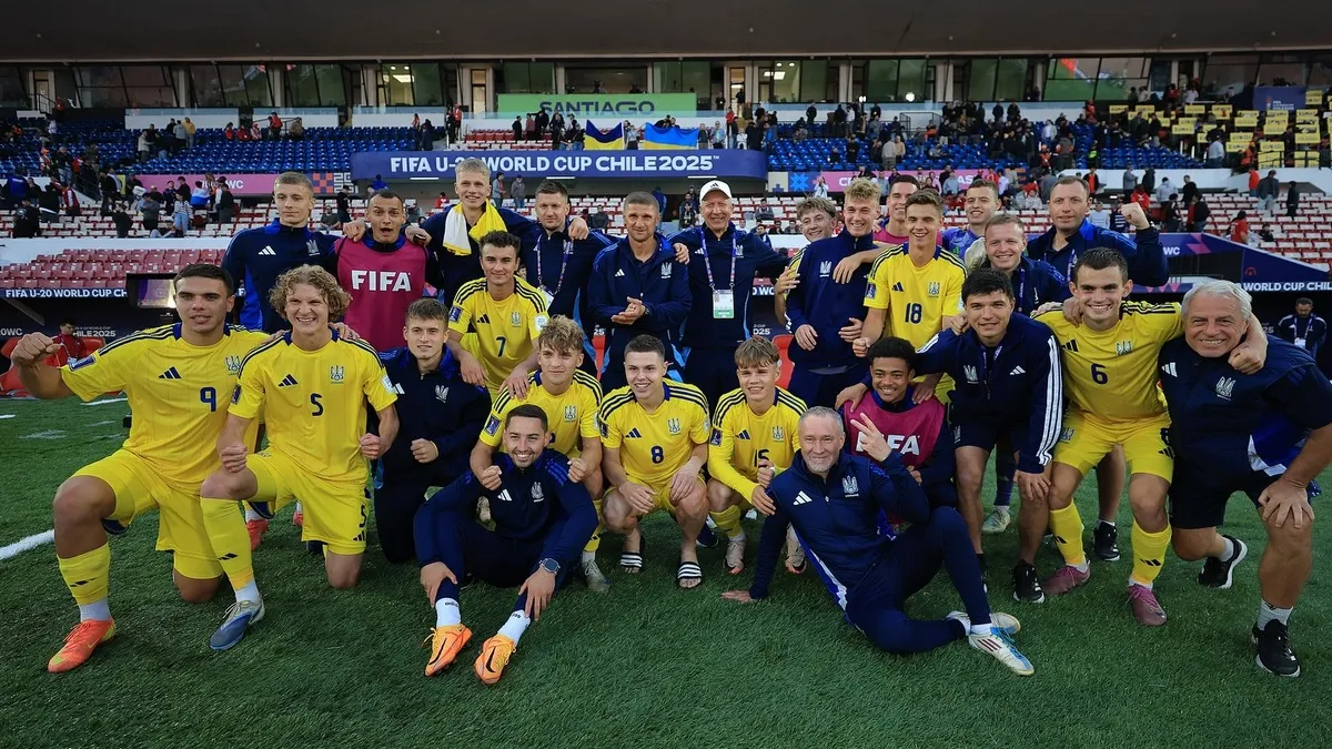 Гравці збірної України U-20 після перемоги над Панамою