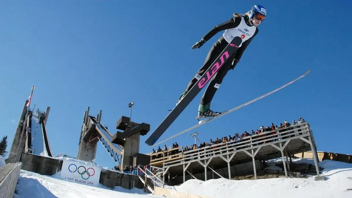 стрибки, лижі, трамплін