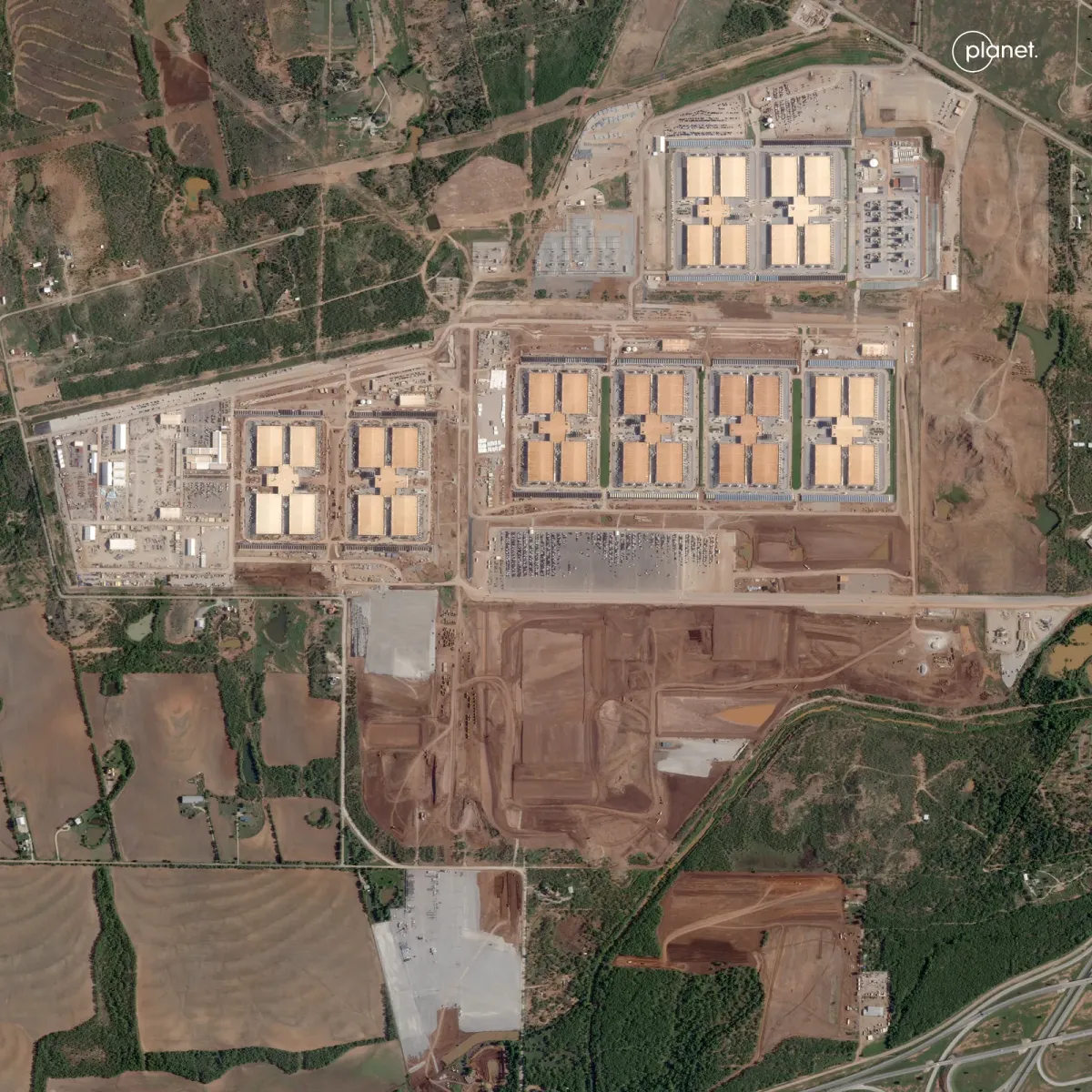 Дата-центри в Техасі. Фото Planet Labs PBC