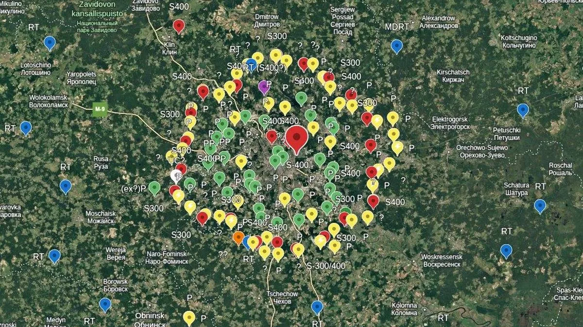 У мережі з'явилося розташування систем ППО навколо Москви: хто його показав та як обороняють ворожу столицю