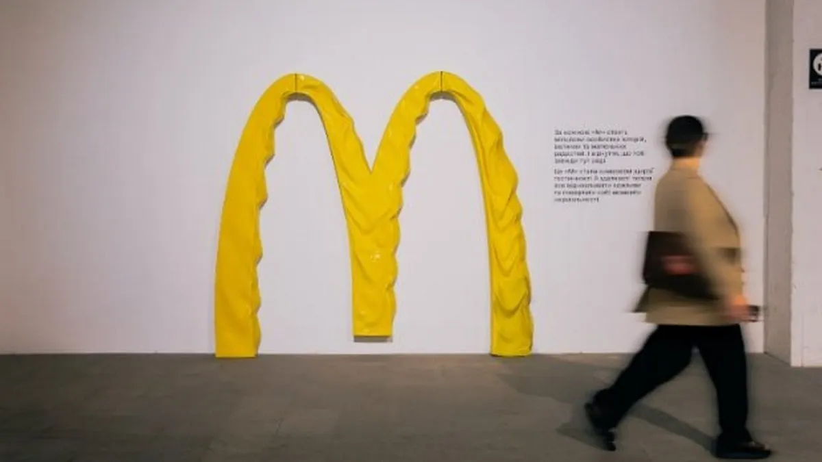 Розплавлену вивіску з McDonald’s на Лук’янівці показали на виставці «Той день» у Києві: як це виглядає