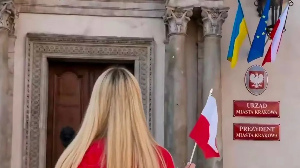 Викинула прапори України та ЄС: кандидатка в мери Кракова поділилася скандальним роликом 