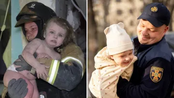 Рятувальники ДСНС відвідали дворічну дівчину, яку тиждень тому дістали з-під завалів в Одесі: зворушливі фото