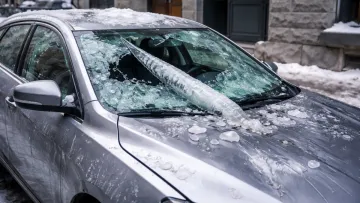 У Мін’юсті пояснили, як поводити себе, коли на авто впала бурулька: хто винен і з чим йти до суду